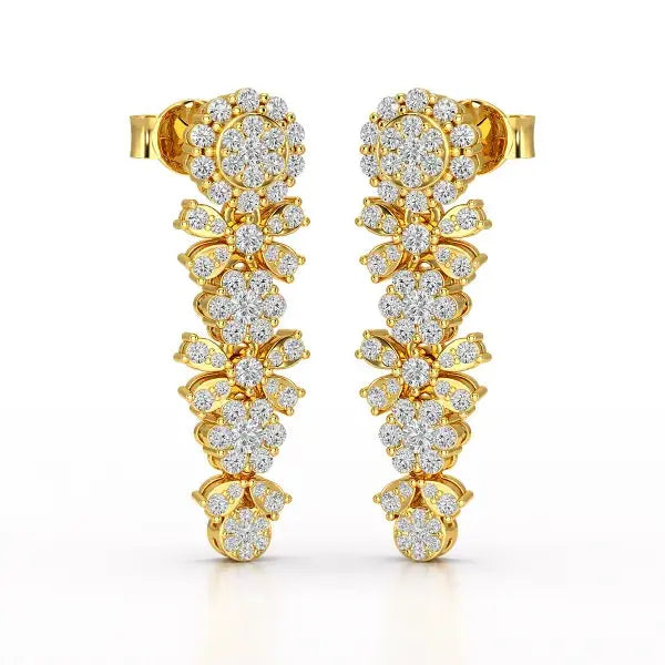 1.34 CT Lab Diamond Flower Drop Earring