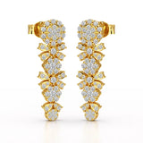 1.34 CT Lab Diamond Flower Drop Earring