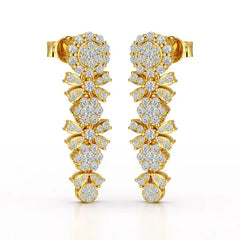 1.34 CT Lab Diamond Flower Drop Earring