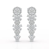 1.34 CT Lab Diamond Flower Drop Earring