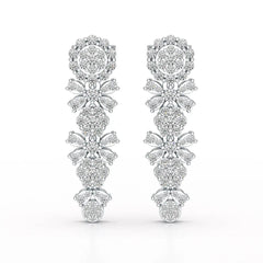 1.34 CT Lab Diamond Flower Drop Earring