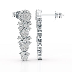 1.34 CT Lab Diamond Flower Drop Earring