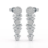 1.34 CT Lab Diamond Flower Drop Earring