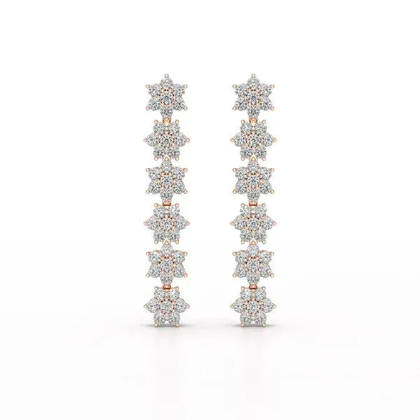 1.35 CT Star Shaped Lab Diamond Dangle Wedding Earrings - Jama Jewels