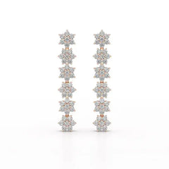 1.35 CT Star Shaped Lab Diamond Dangle Wedding Earrings - Jama Jewels