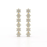 1.35 CT Star Shaped Lab Diamond Dangle Wedding Earrings - Jama Jewels