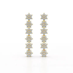 1.35 CT Star Shaped Lab Diamond Dangle Wedding Earrings - Jama Jewels
