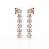 1.35 CT Star Shaped Lab Diamond Dangle Wedding Earrings - Jama Jewels