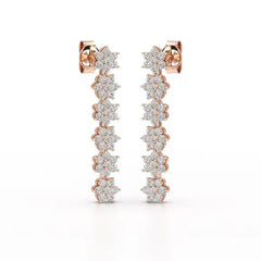 1.35 CT Star Shaped Lab Diamond Dangle Wedding Earrings - Jama Jewels