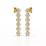 1.35 CT Star Shaped Lab Diamond Dangle Wedding Earrings - Jama Jewels