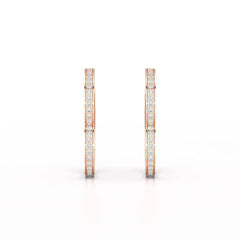 1.38 CT Lab Diamond Heart Shaped Hoop earring