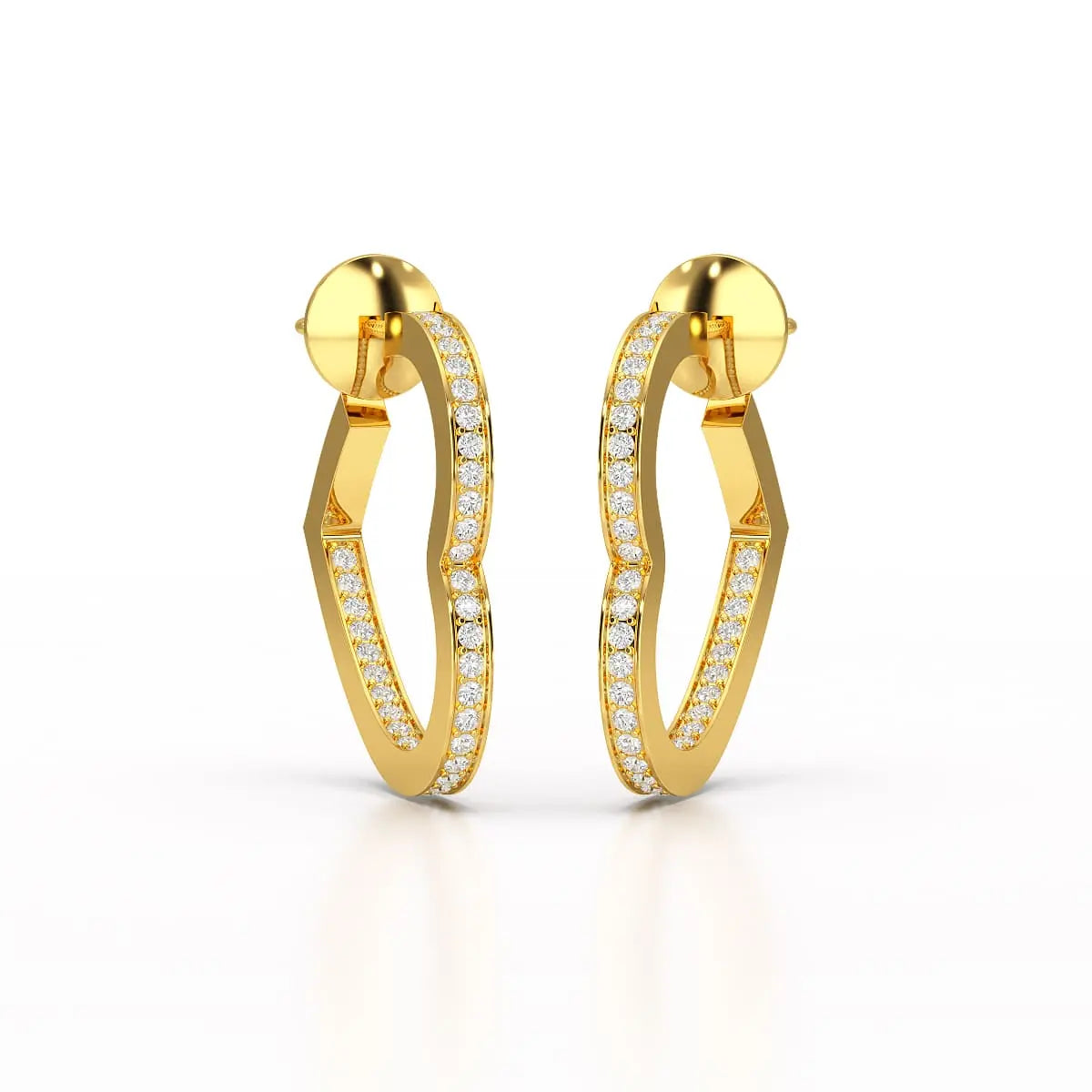 1.38 CT Lab Diamond Heart Shaped Hoop earring