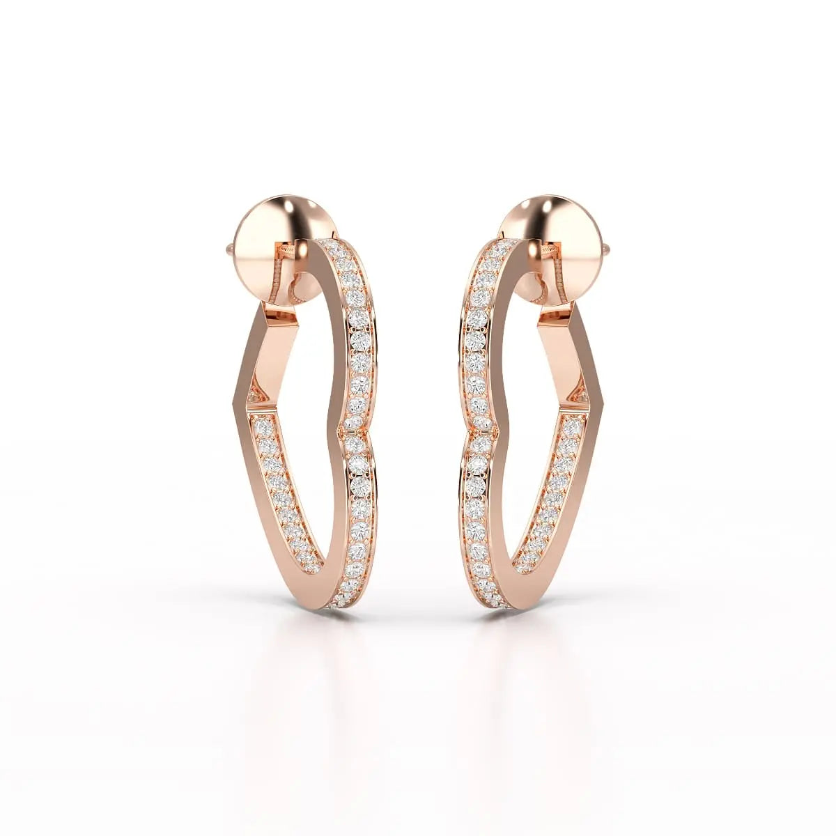 1.38 CT Lab Diamond Heart Shaped Hoop earring