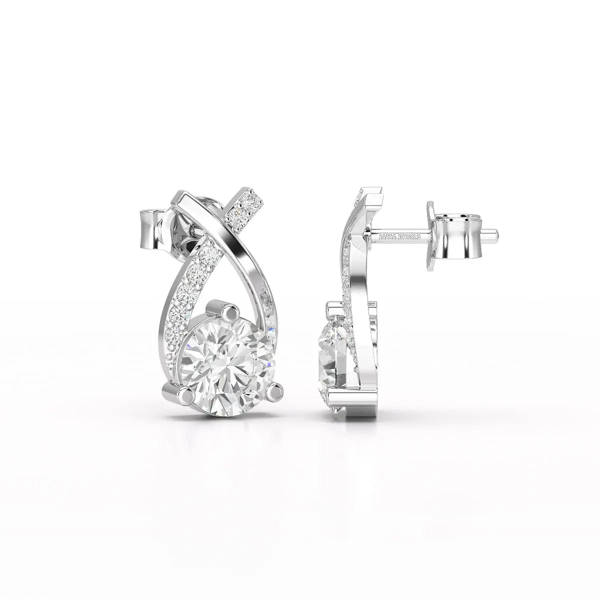 1.38 CT Lab Diamond Stud Earrings Jama Jewels