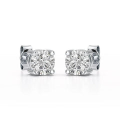 1.38 CT Single Diamond Stud Earrings - Jama Jewels