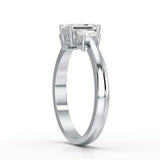 1.3 CT Three Stone Emerald Oval Cut Lab Diamond Ring