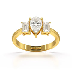 1.3 CT Three Stone Lab Diamond Engagement Ring