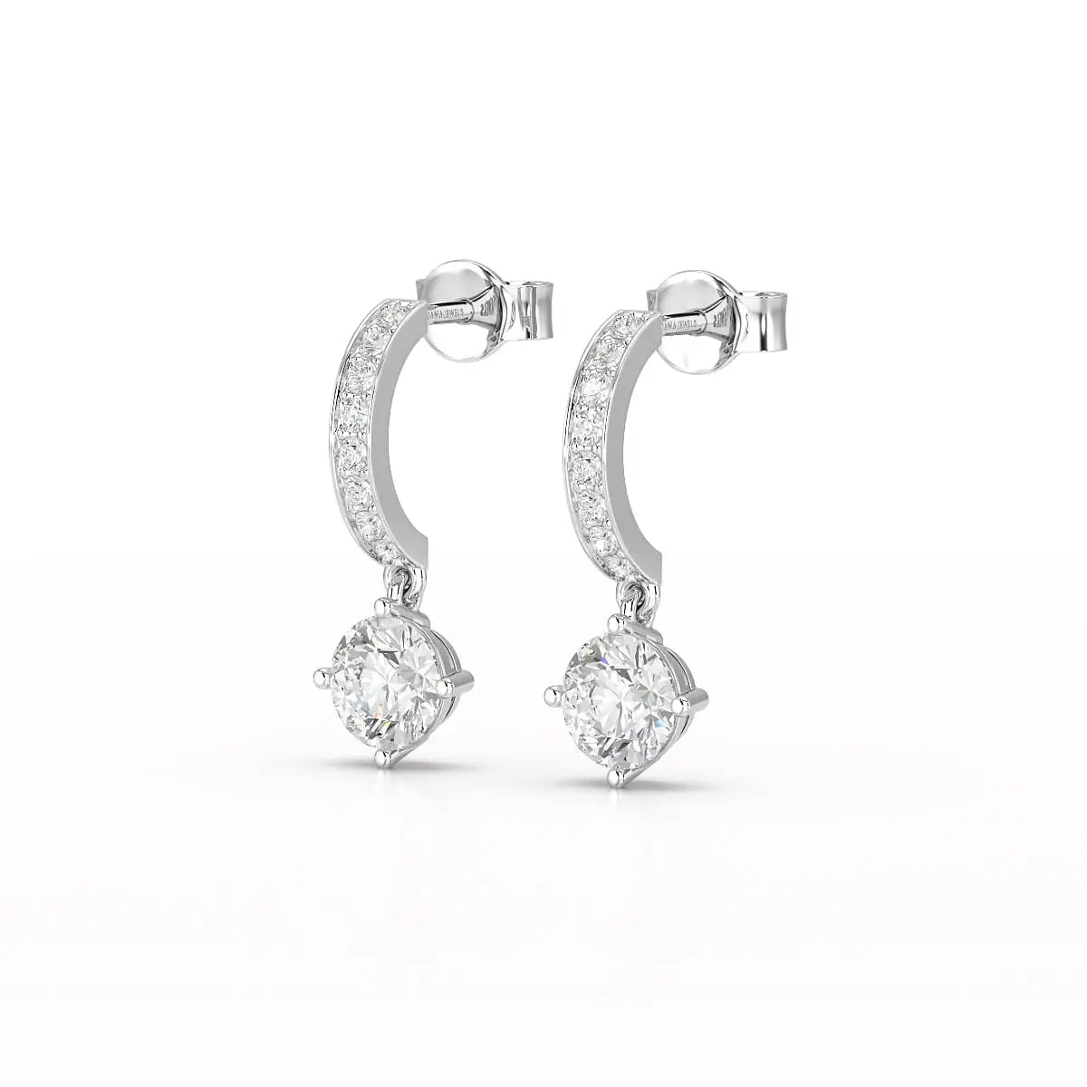 1.41 CT Lab Diamond Dangle Earring Jama Jewels