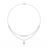 Lab Diamond 2.9 CT Two Layered Necklace