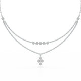 Lab Diamond 2.9 CT Two Layered Necklace
