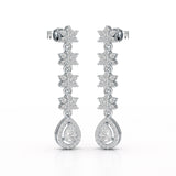 1.48 CT Pear Cut Drop Lab Diamond Earring