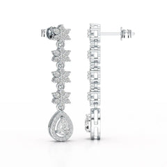 1.48 CT Pear Cut Drop Lab Diamond Earring