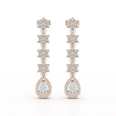 1.48 CT Pear Cut Drop Lab Diamond Earring