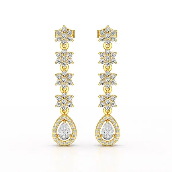 1.48 CT Pear Cut Drop Lab Diamond Earring
