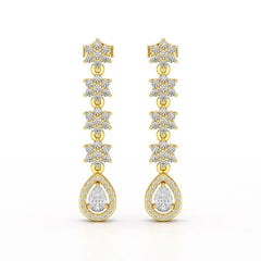 1.48 CT Pear Cut Drop Lab Diamond Earring
