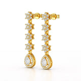 1.48 CT Pear Cut Drop Lab Diamond Earring