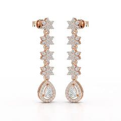 1.48 CT Pear Cut Drop Lab Diamond Earring