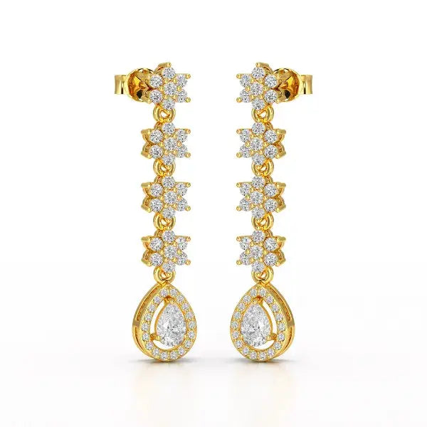 1.48 CT Pear Cut Drop Lab Diamond Earring