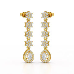 1.48 CT Pear Cut Drop Lab Diamond Earring