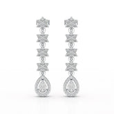 1.48 CT Pear Cut Drop Lab Diamond Earring