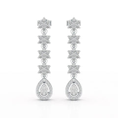 1.48 CT Pear Cut Drop Lab Diamond Earring