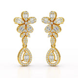 1.4 CT Baguette Cut Lab Diamond  Dangle Drop Earring
