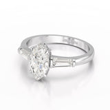 1.4 CT Marquise Cut Lab Diamond Three Stone Ring