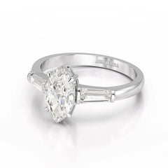 1.4 CT Marquise Cut Lab Diamond Three Stone Ring