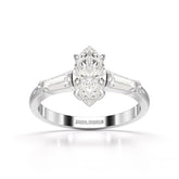 1.4 CT Marquise Cut Lab Diamond Three Stone Ring