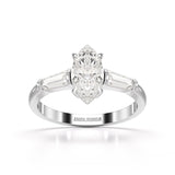 1.4 CT Marquise Cut Lab Diamond Three Stone Ring