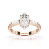 1.4 CT Marquise Cut Lab Diamond Three Stone Ring