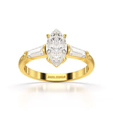 1.4 CT Marquise Cut Lab Diamond Three Stone Ring