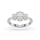 1.4 CT Three Stone Oval Cut Lab Diamond Ring