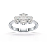 1.4 CT Three Stone Oval Cut Lab Diamond Ring
