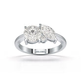 1.4 CT Marquise and Round Cut Lab Diamond Ring