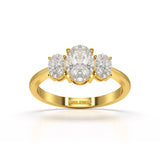 1.4 CT Three Stone Oval Cut Lab Diamond Ring