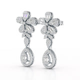 1.4 CT Baguette Cut Lab Diamond  Dangle Drop Earring