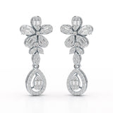 1.4 CT Baguette Cut Lab Diamond  Dangle Drop Earring