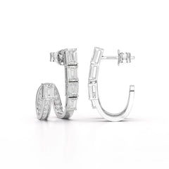 1.53 CT Lab Diamond Emerald Cut Earrings Jama Jewels