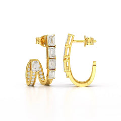 1.53 CT Lab Diamond Emerald Cut Earrings Jama Jewels